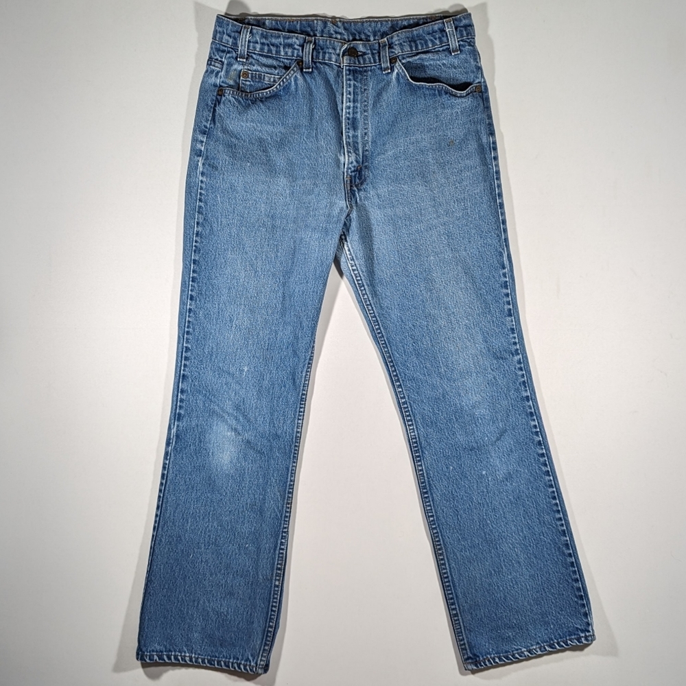 Vintage Levi's Saddleman 20517 0217 36x31 Boot Cut Jeans 517 Orange Tab 1980s